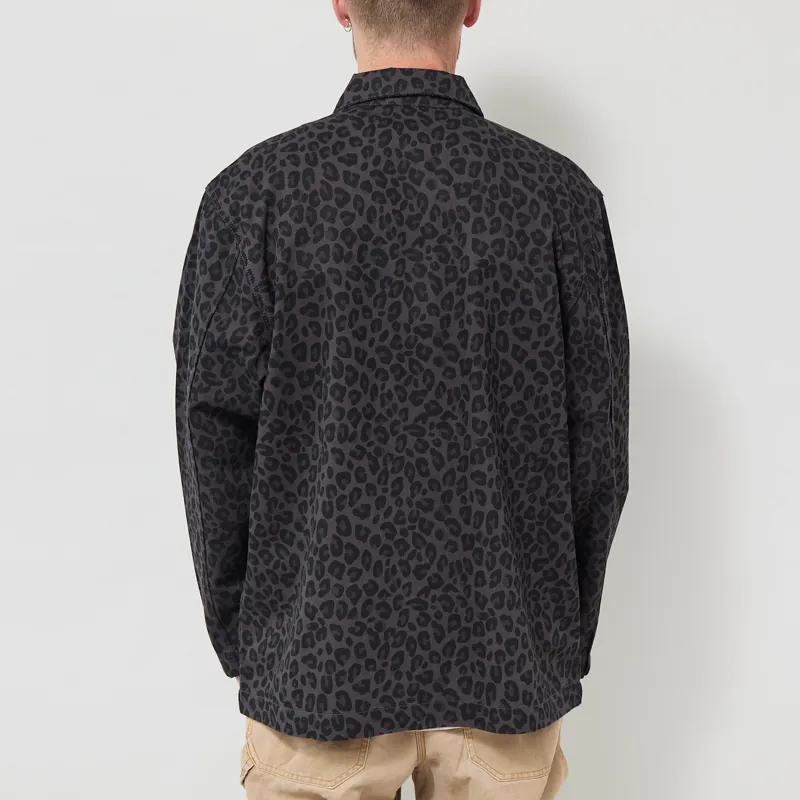 Service Works Pattern Easy Chef Shirt Black Leopard-2