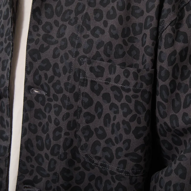 Service Works Pattern Easy Chef Shirt Black Leopard-5