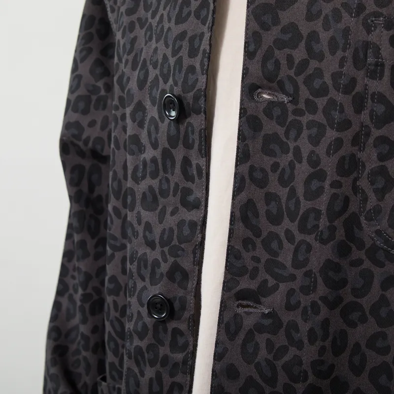 Service Works Pattern Easy Chef Shirt Black Leopard-4