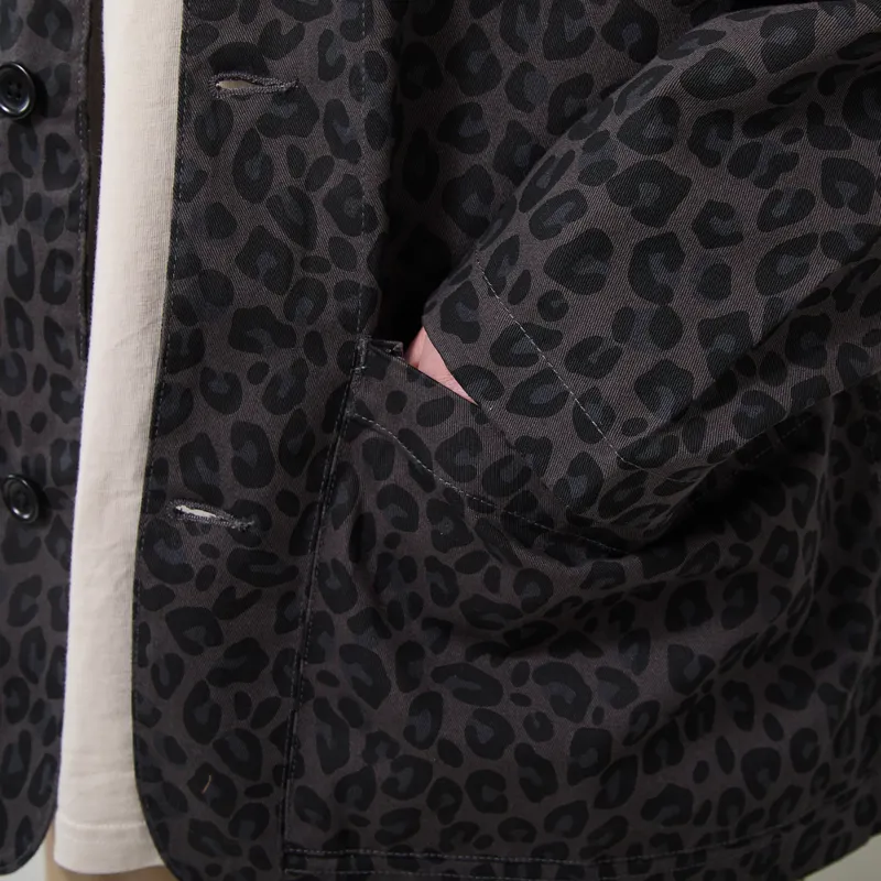 Service Works Pattern Easy Chef Shirt Black Leopard-6