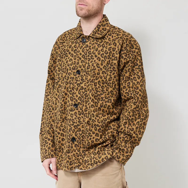Service Works Pattern Easy Chef Shirt Brown Leopard-1
