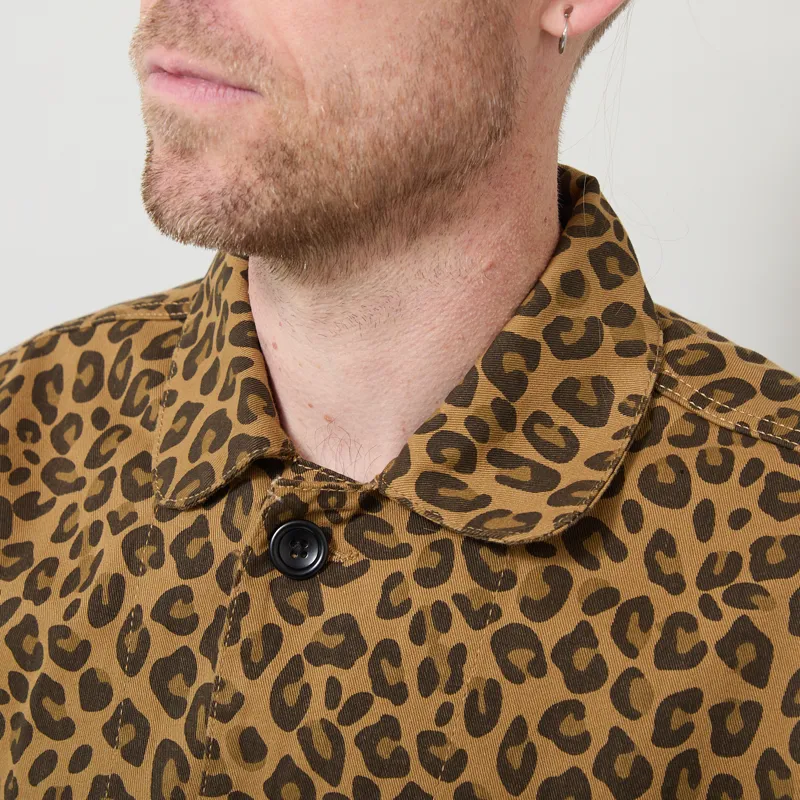 Service Works Pattern Easy Chef Shirt Brown Leopard-3