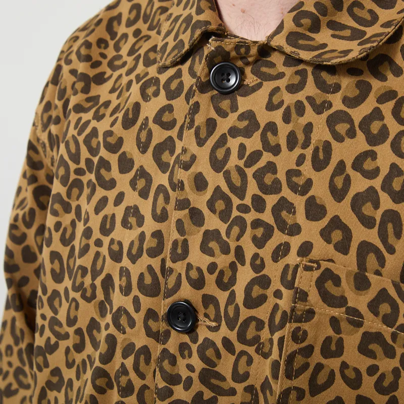 Service Works Pattern Easy Chef Shirt Brown Leopard-4