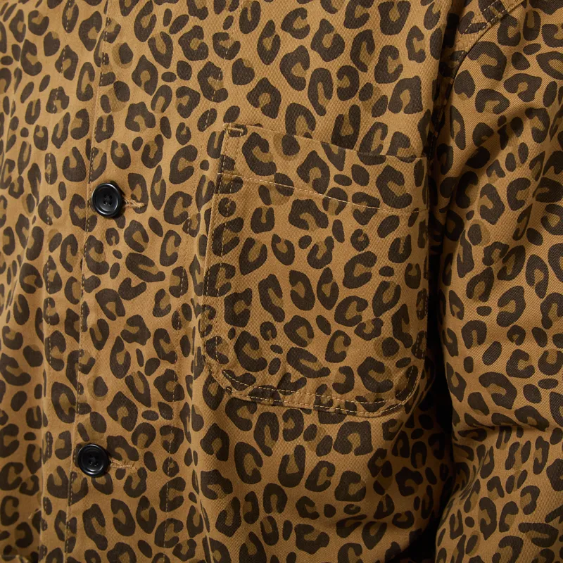 Service Works Pattern Easy Chef Shirt Brown Leopard-5