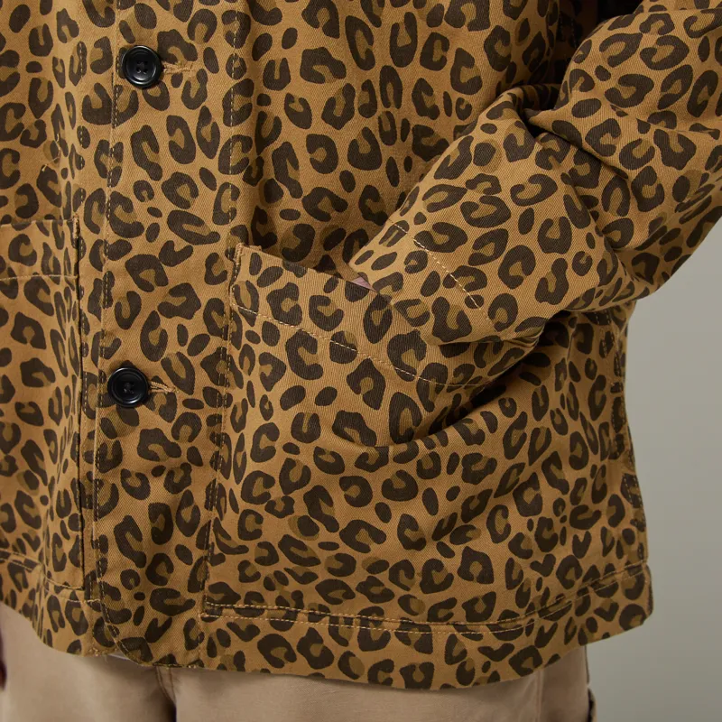 Service Works Pattern Easy Chef Shirt Brown Leopard-6