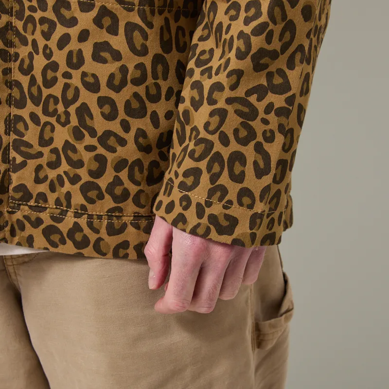 Service Works Pattern Easy Chef Shirt Brown Leopard-7