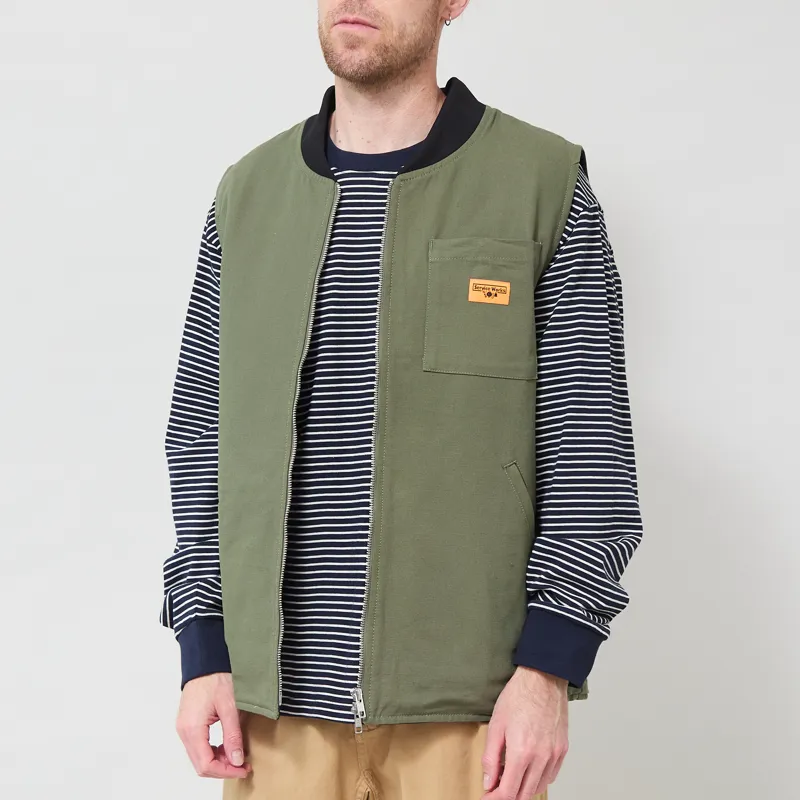 Service Works Padded Work Vest Jacket Olive