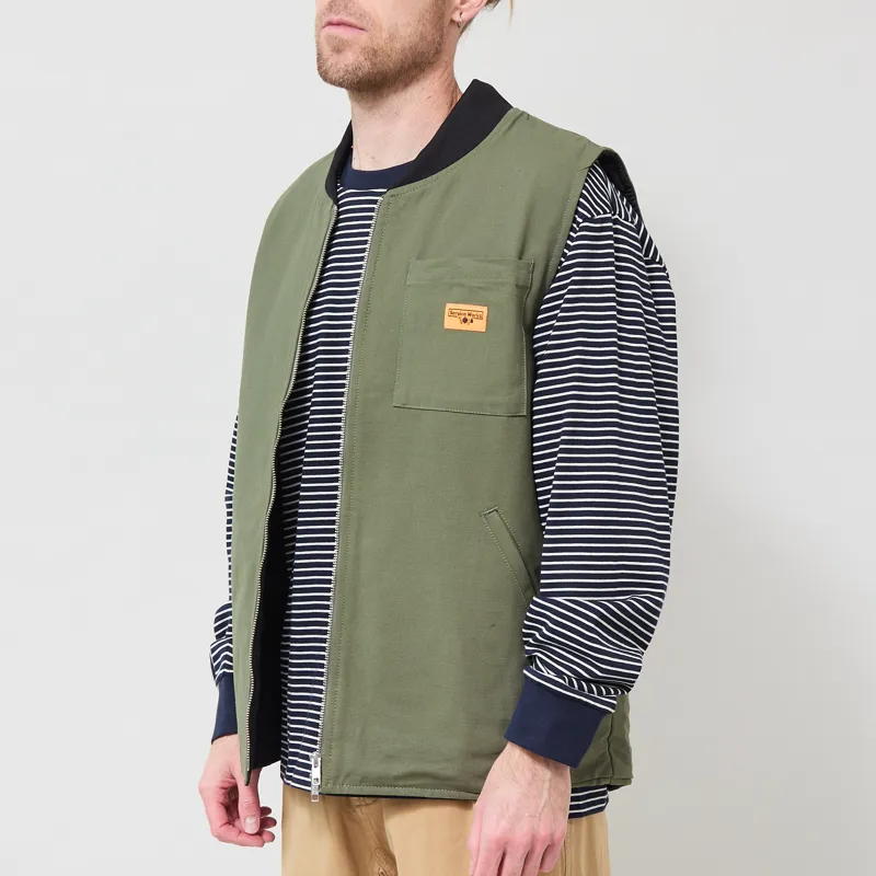 Service Works Padded Work Vest Jacket Olive-1