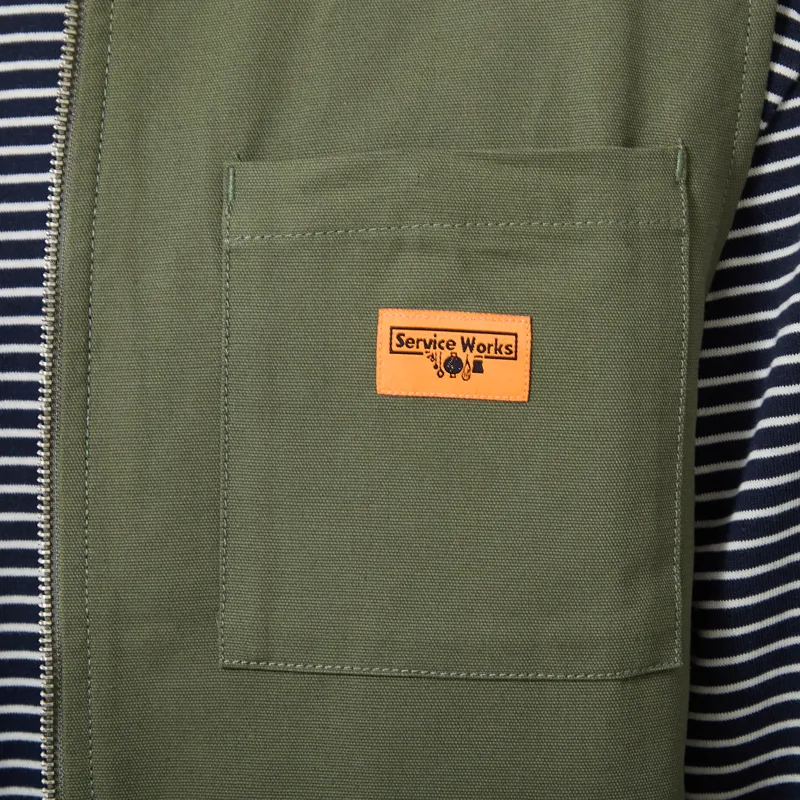 Service Works Padded Work Vest Jacket Olive-4