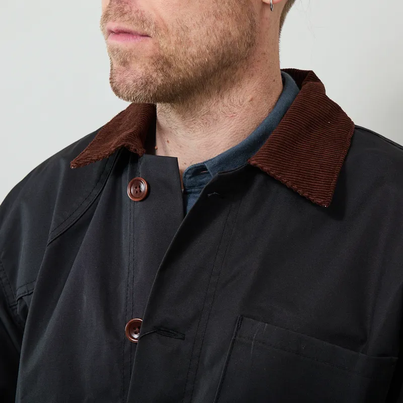 Service Works Waxed Barn Coat Black-3
