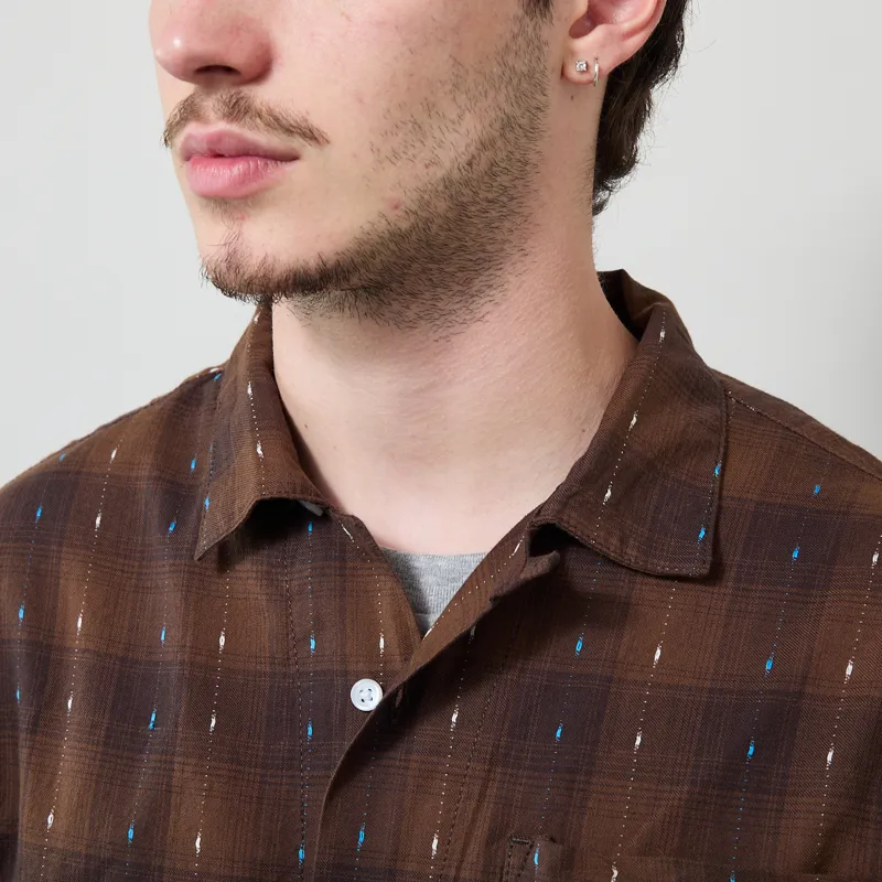 Service Works Drag Stitch Resort Shirt Brown-3