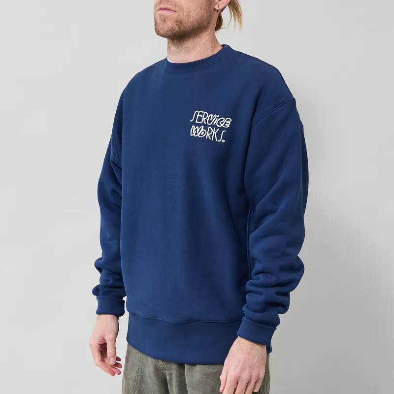 Service Works Double Vision Crewneck Navy-1