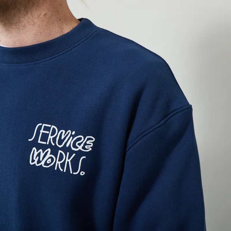 Service Works Double Vision Crewneck Navy-4