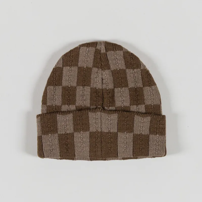 Service Works Chunky Check Beanie Brown-1