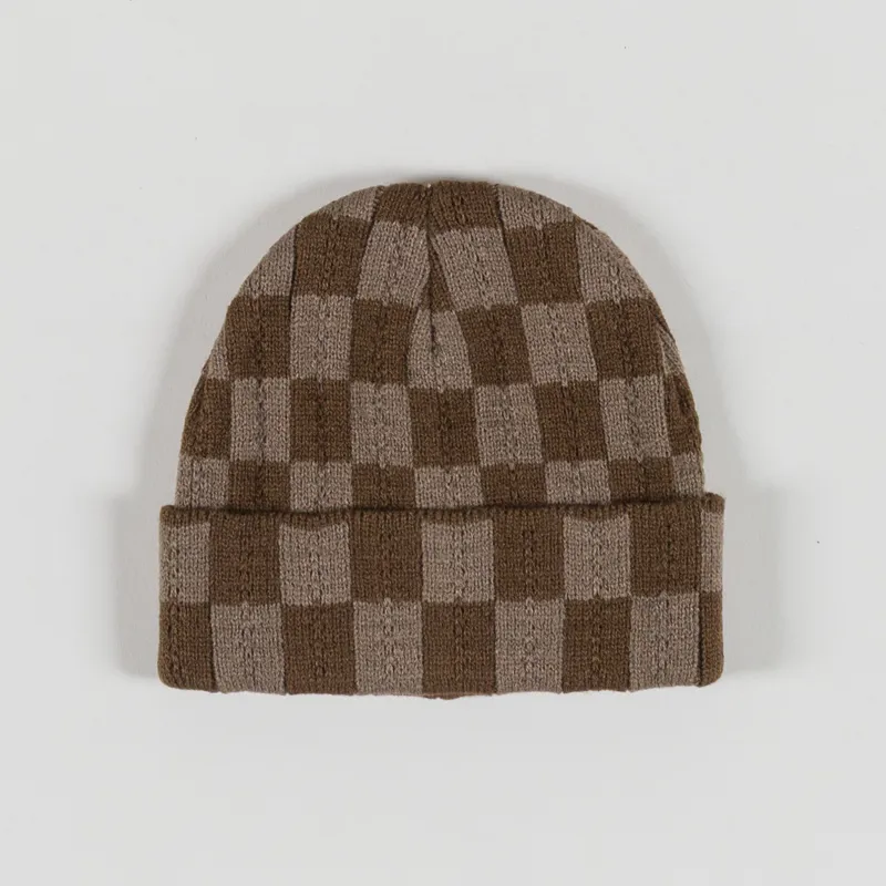 Service Works Chunky Check Beanie Brown