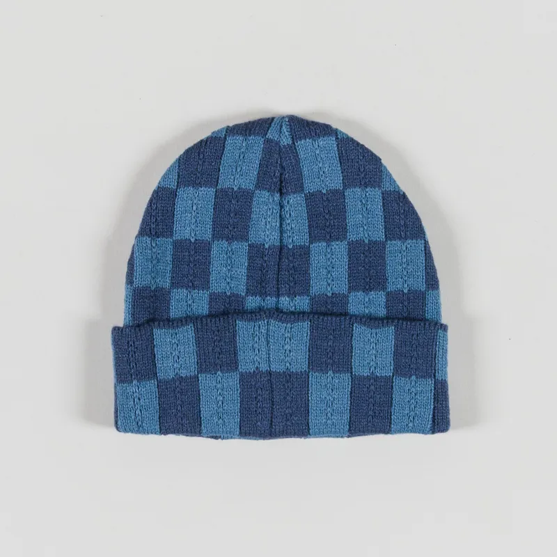 Service Works Chunky Check Beanie Navy-1