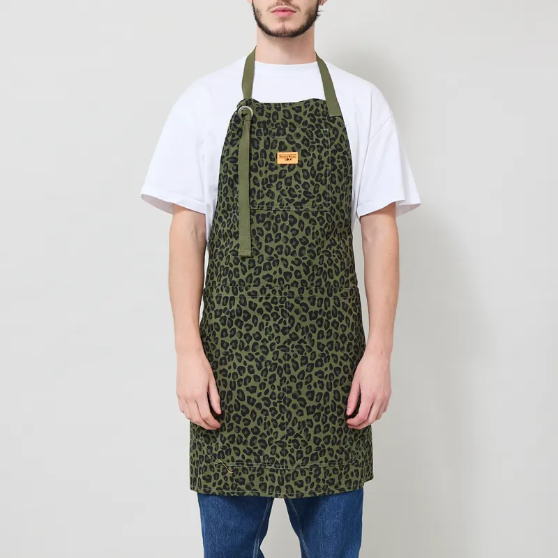 Service Works Patterned Apron Green Leopard