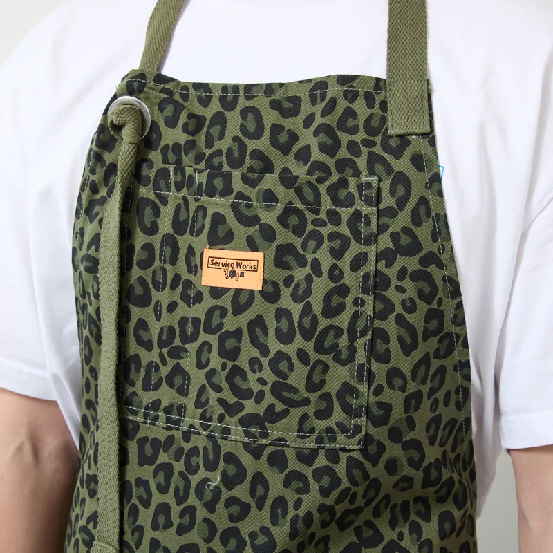 Service Works Patterned Apron Green Leopard-5
