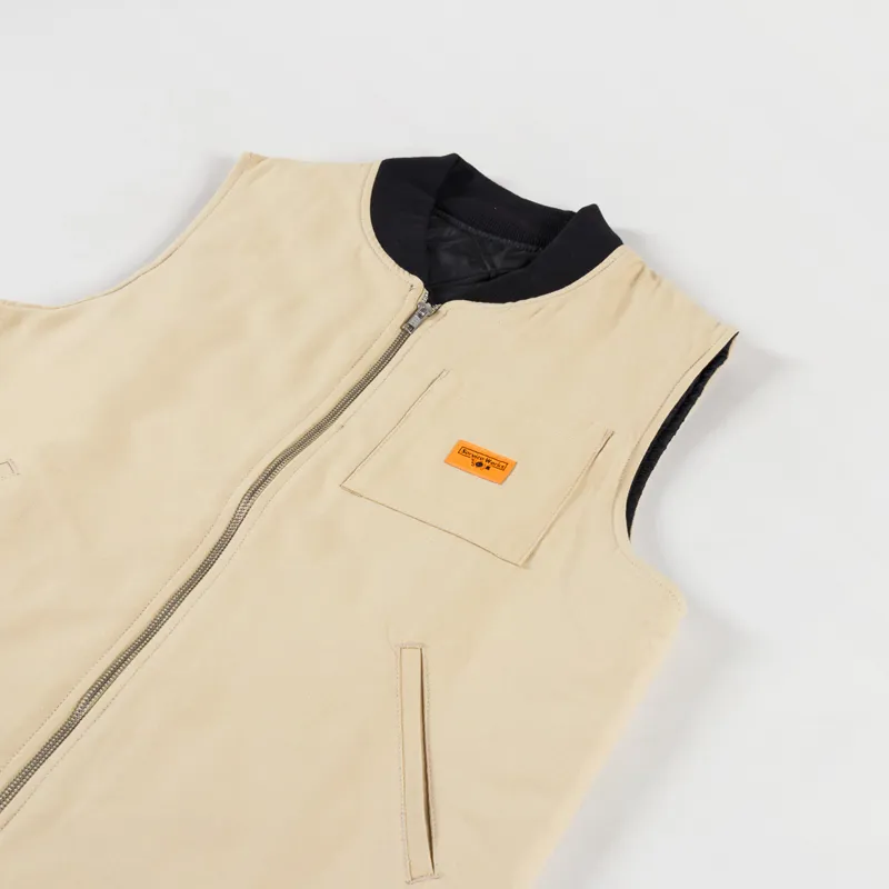 Service Works Padded Work Vest Jacket Pale Khaki-3