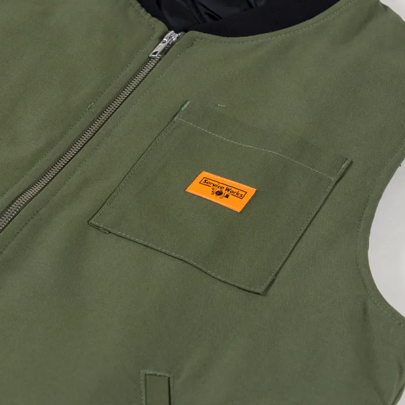 Service Works Padded Work Vest Jacket Olive-8
