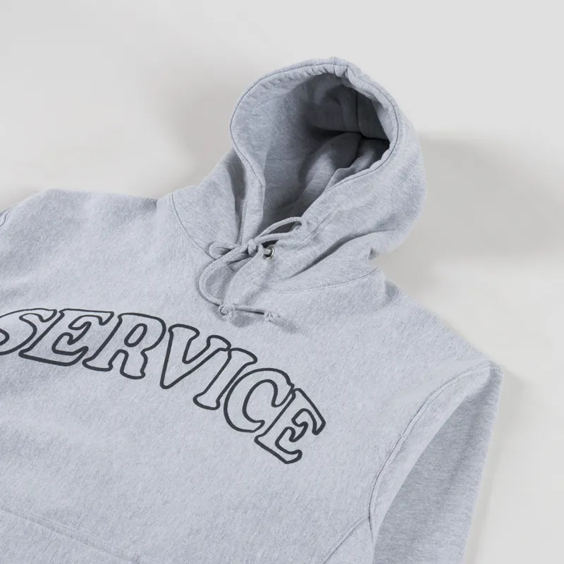 Service Works Arch Logo Hoodie Marl Grey-2
