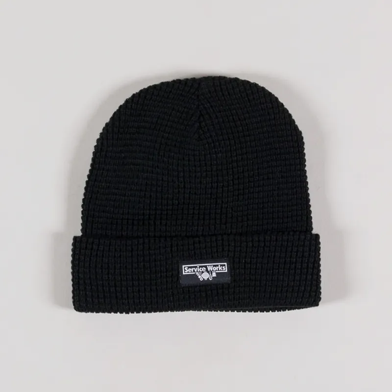 Service Works Waffle Logo Beanie Black