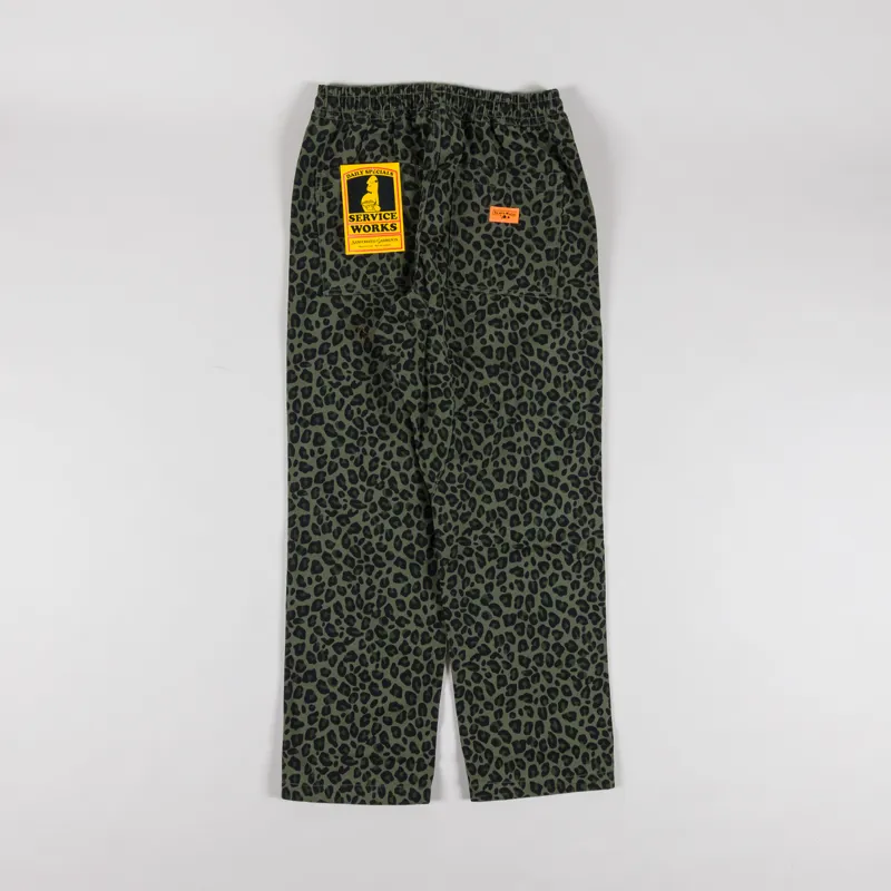 Service Works Leopard Chef Pants Green