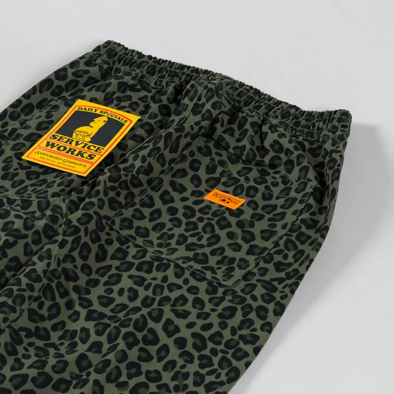 Service Works Leopard Chef Pants Green-3