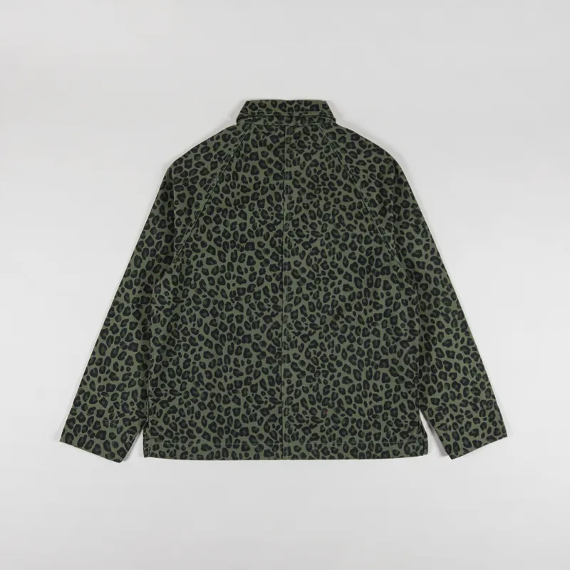 Service Works Mens Front Of House Jacket Green Leopard