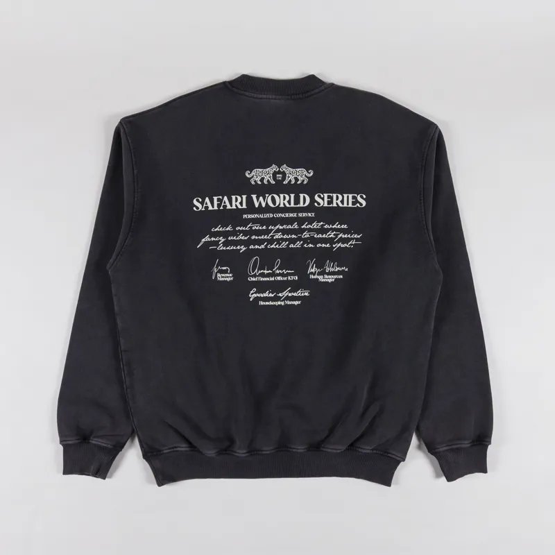 Goodies Sportive Safari World Series Crewneck Black Stone Washed