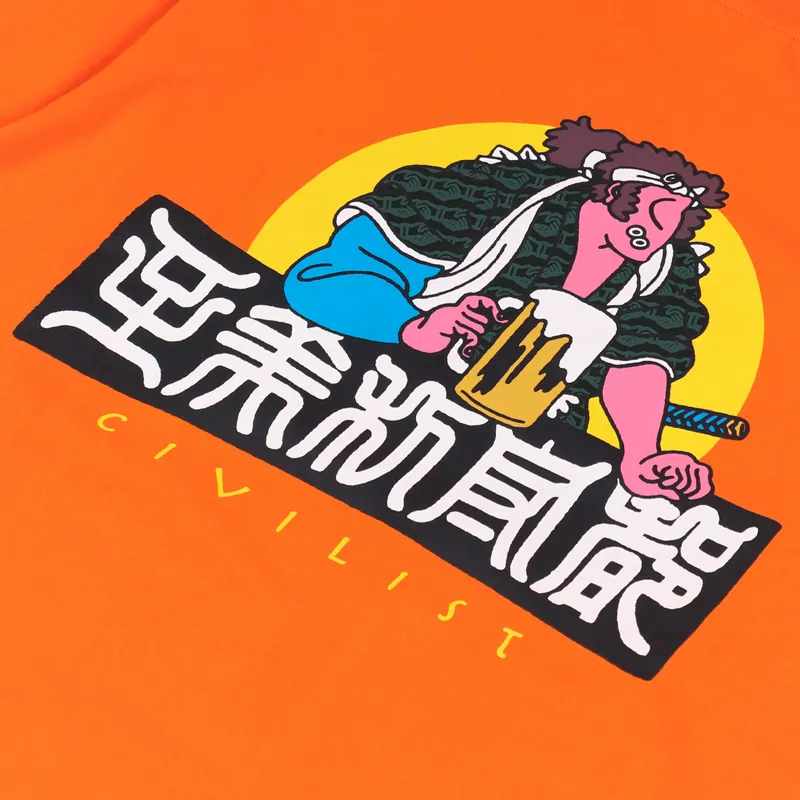 Civilist Samurai Long Sleeve T Shirt Orange-4