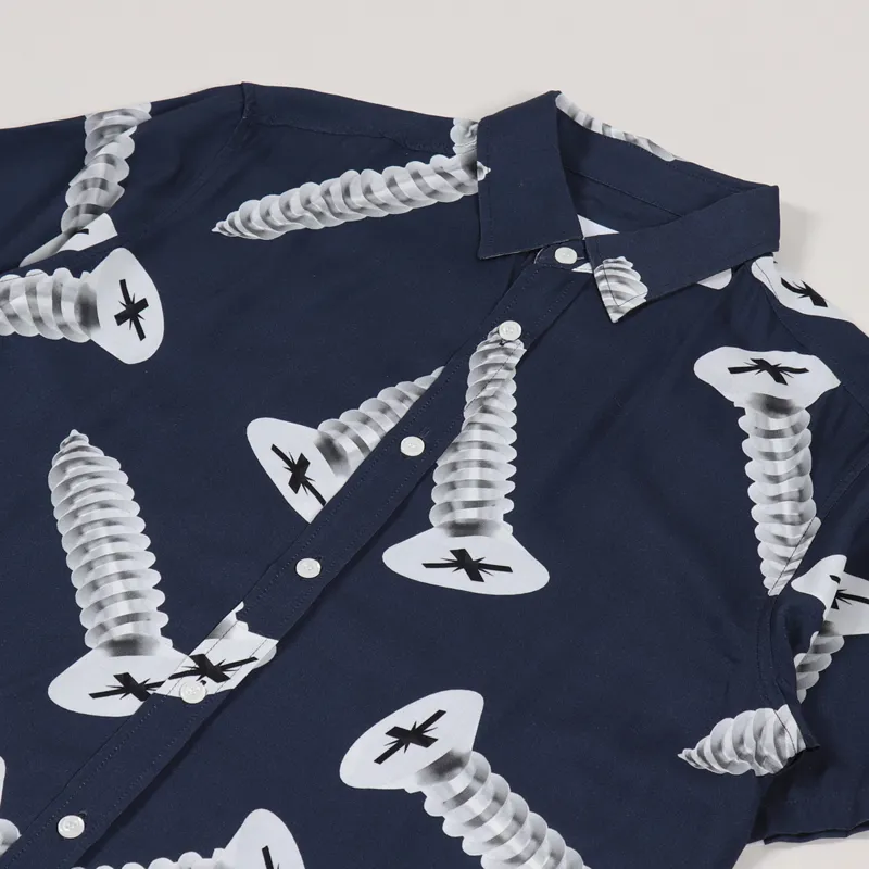 Butter Goods Screw Short Sleeve Shirt Navy-3