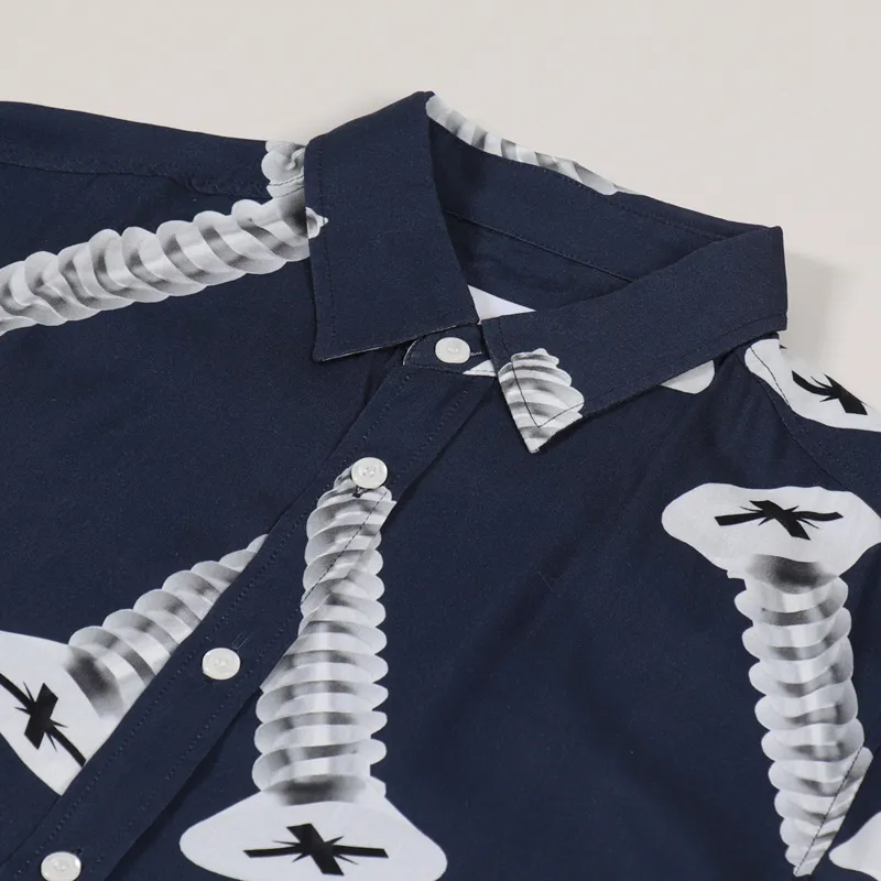 Butter Goods Screw Short Sleeve Shirt Navy-4