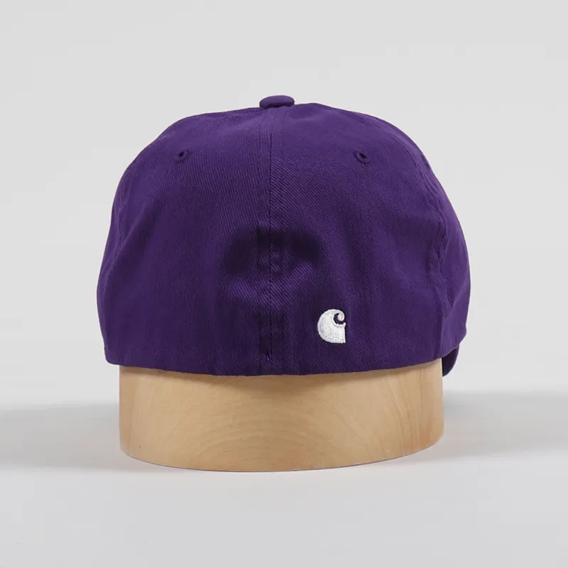 Carhartt WIP Flexfit Script Cap Royal Violet White-3