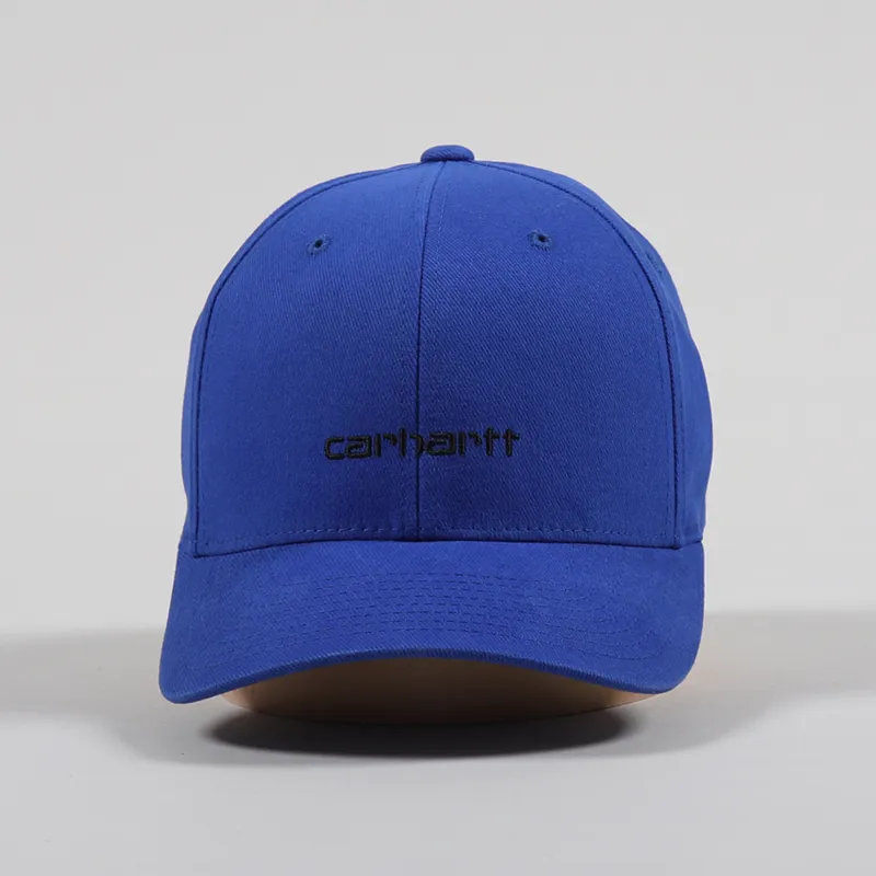 Carhartt WIP Flexfit Script Cap Thunder Blue Black-2