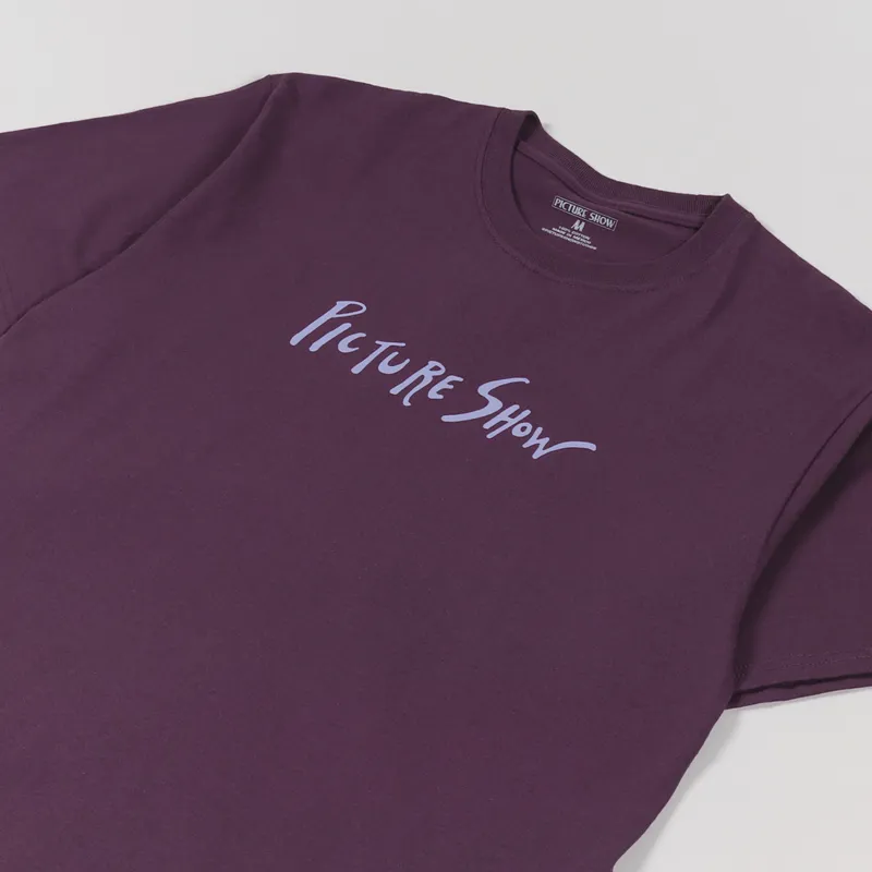 Picture Show Script T Shirt Eggplant-2
