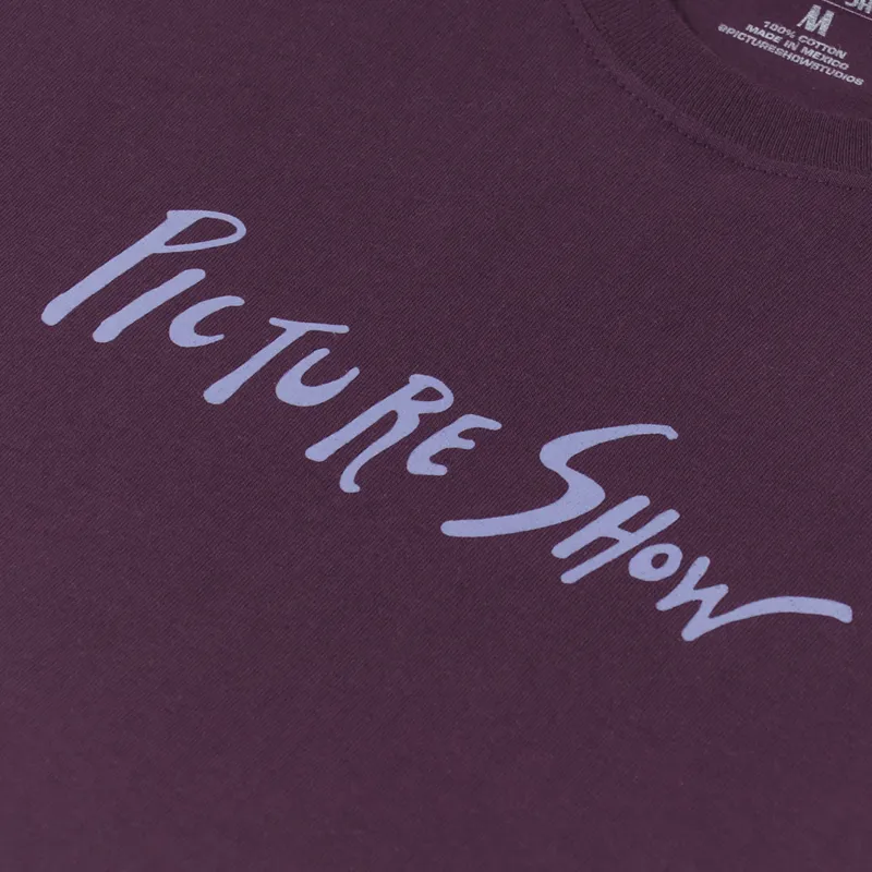 Picture Show Script T Shirt Eggplant-1