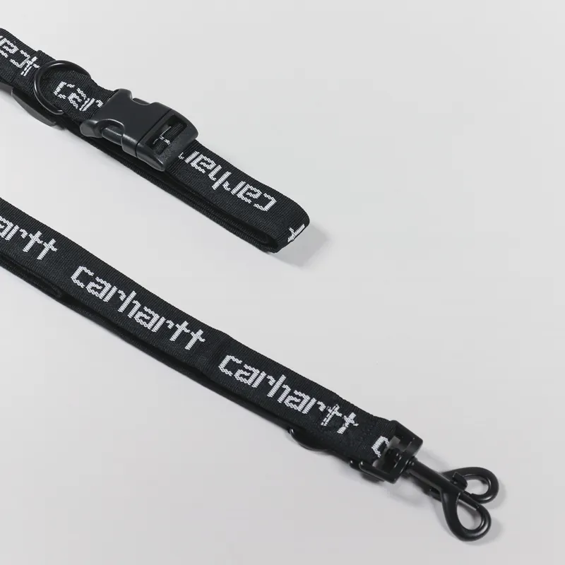 Carhartt WIP Script Dog Leash And Collar Black White-4