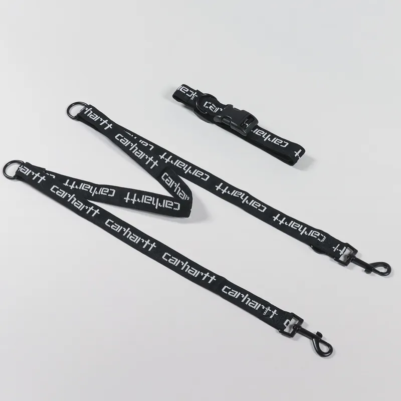 Carhartt WIP Script Dog Leash And Collar Black White-5