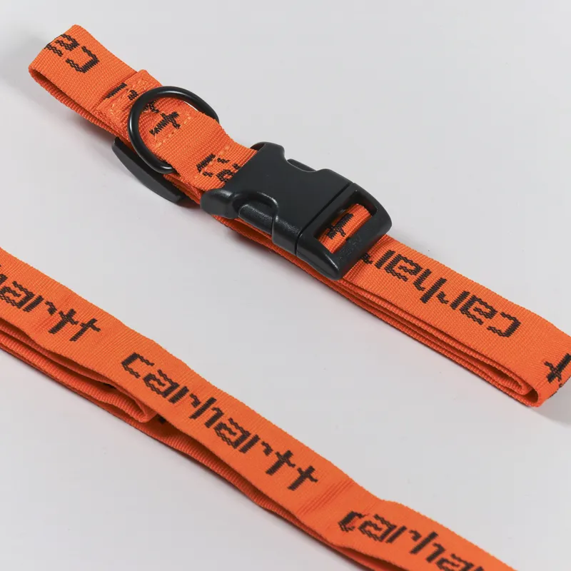 Carhartt WIP Script Dog Leash And Collar Orange Black-6