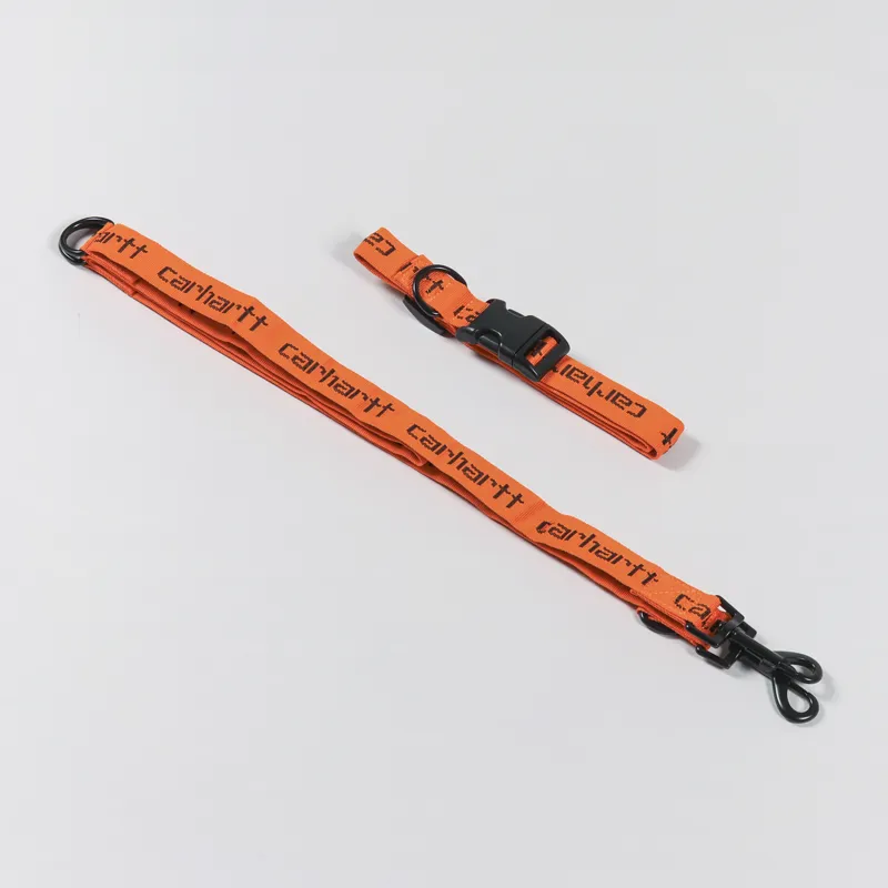Carhartt WIP Script Dog Leash And Collar Orange Black-4