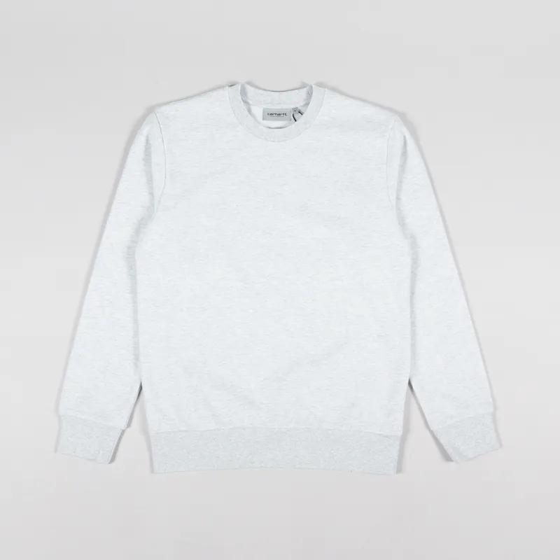 Carhartt WIP Script Embroidery Sweat Ash Heather White