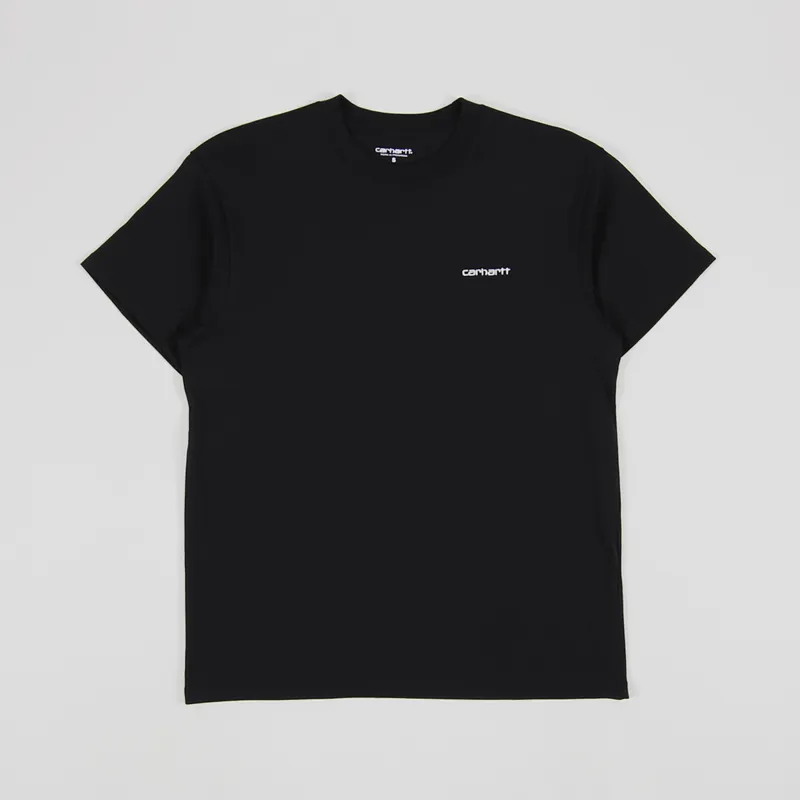 Carhartt WIP Script Embroidery T Shirt Black White