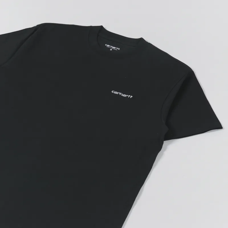 Carhartt WIP Script Embroidery T Shirt Black White-2