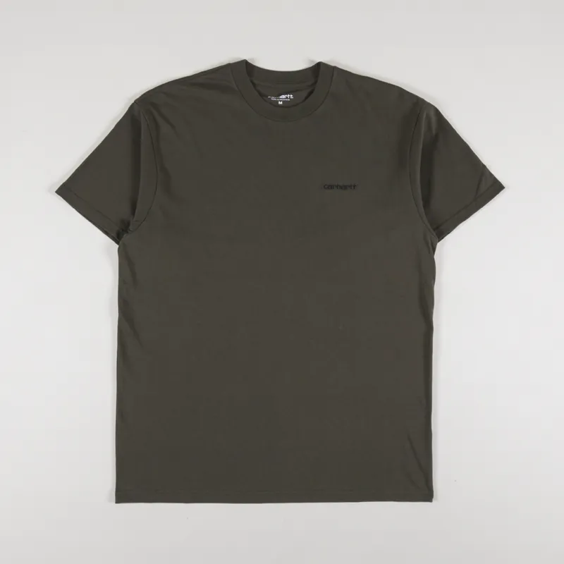 Carhartt WIP Script Embroidery T Shirt Cypress Black