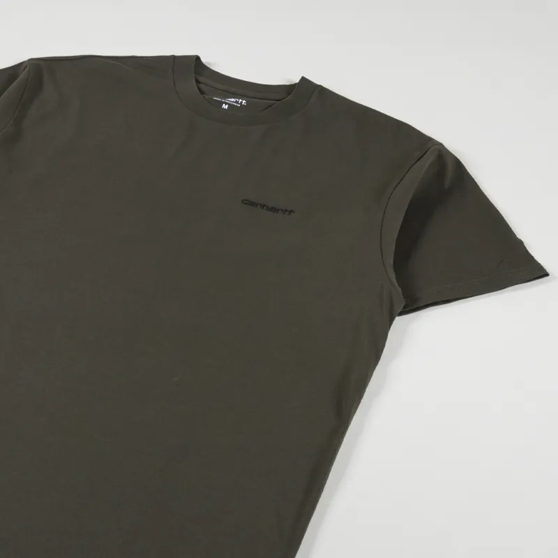 Carhartt WIP Script Embroidery T Shirt Cypress Black-1
