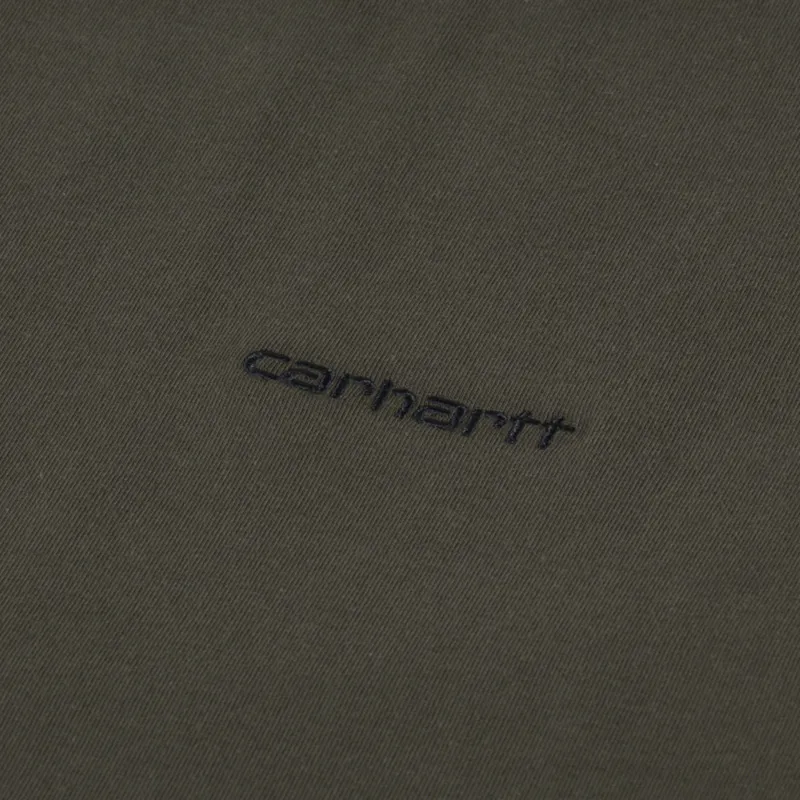 Carhartt WIP Script Embroidery T Shirt Cypress Black-2