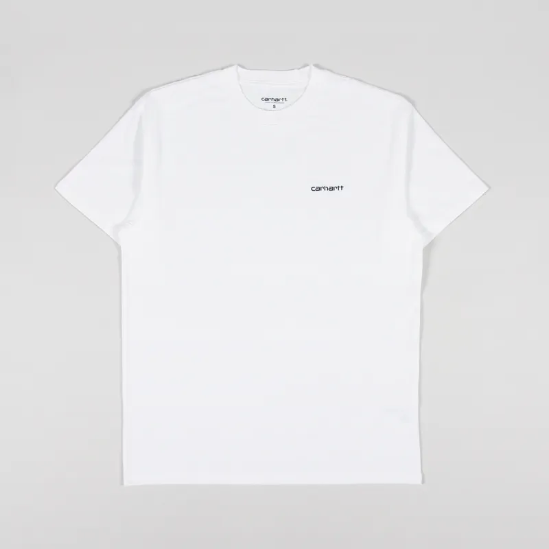 Carhartt WIP Script Embroidery T Shirt White Black