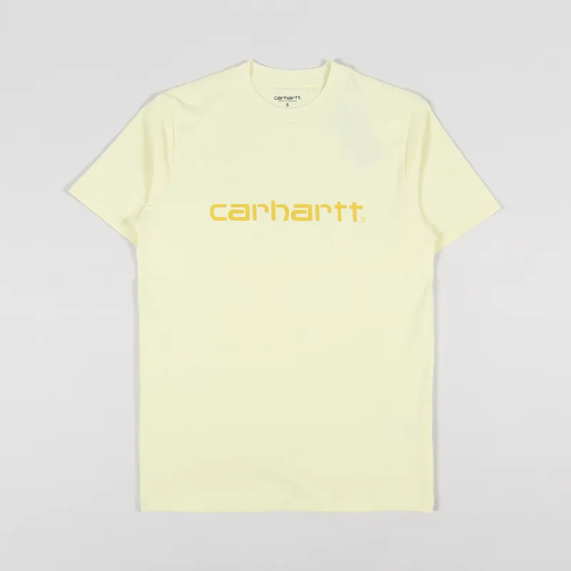 Carhartt WIP Script T Shirt Soft Yellow Popsicle