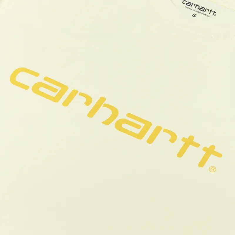 Carhartt WIP Script T Shirt Soft Yellow Popsicle-1